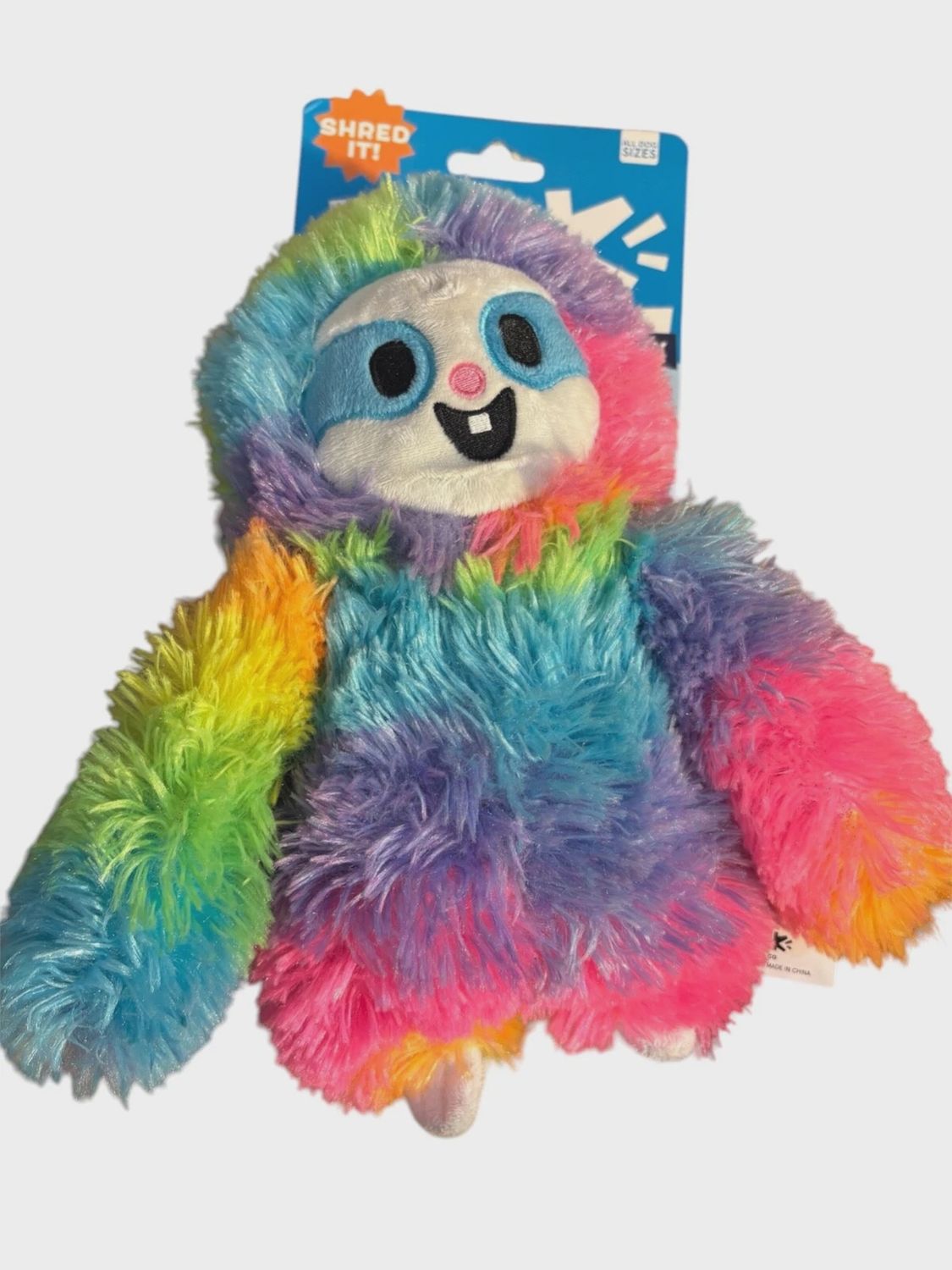 Bark Good Vibes Gary Sloth Rainbow Plush Dog Toy