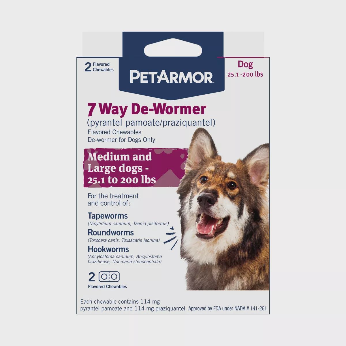 PetArmor DeWormer Large 2 Ct 7 Way