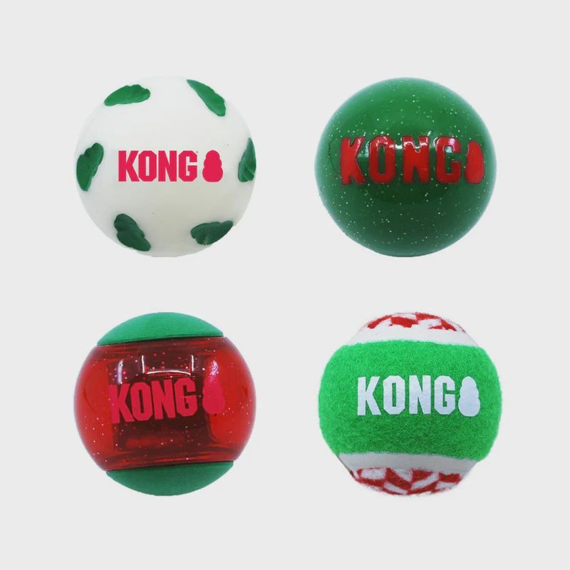 KONG HOLIDAY TENNIS BALLS 4PK