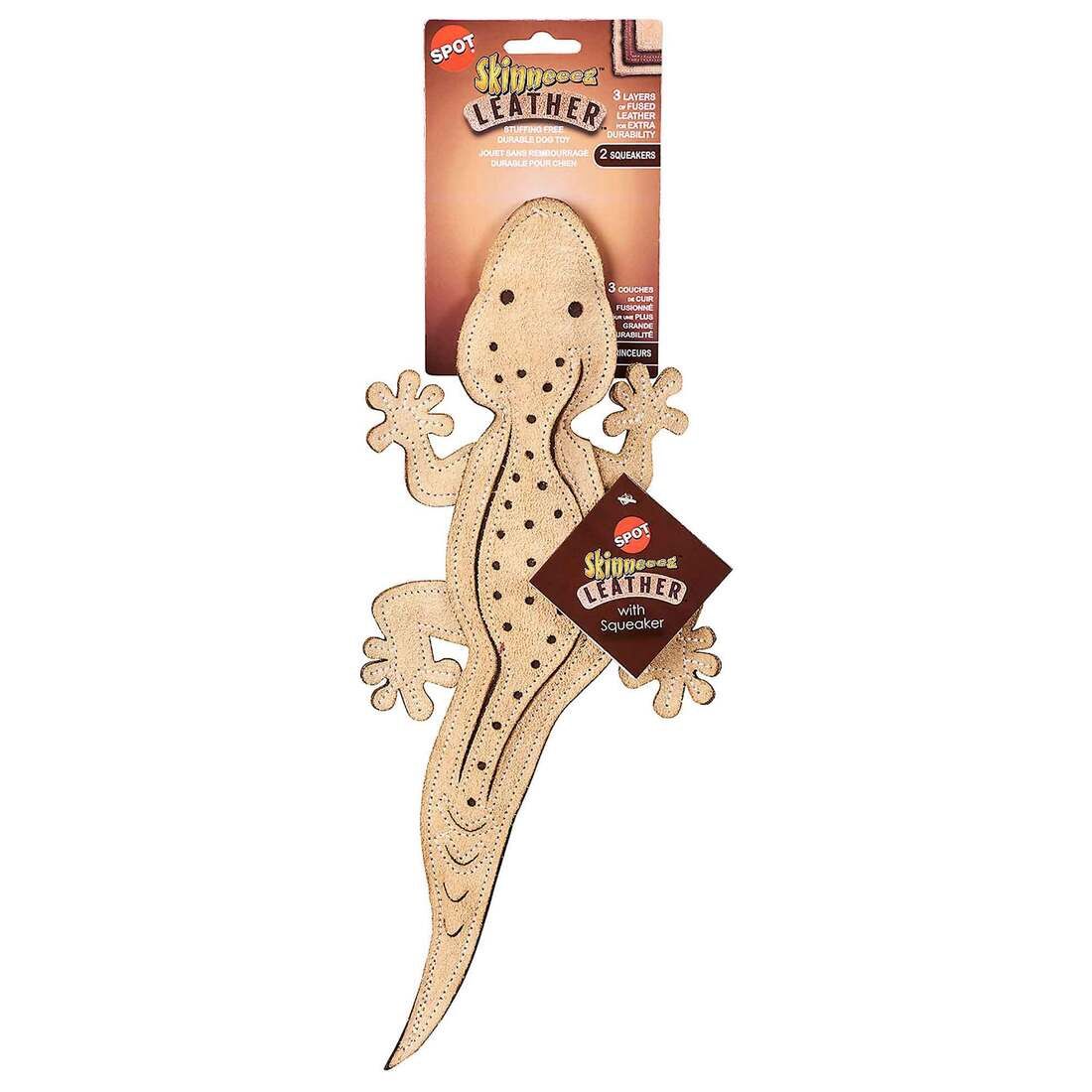 Ethical Skinneez Leather Lizard Dog Toy