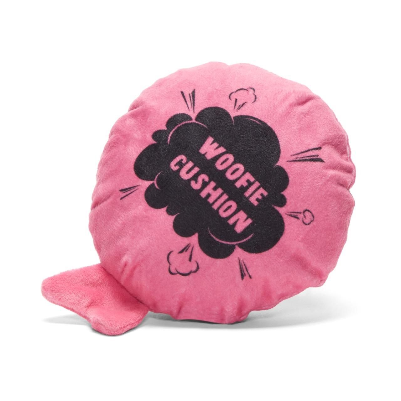 Bark Whoopee Cushion Plush Dog Toy Pink &amp; Black Medium / Large