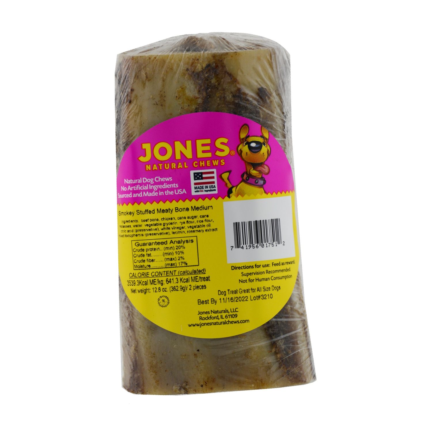JONES SMOKEY STUFFED MEATY BONE MEDIUM CS/20