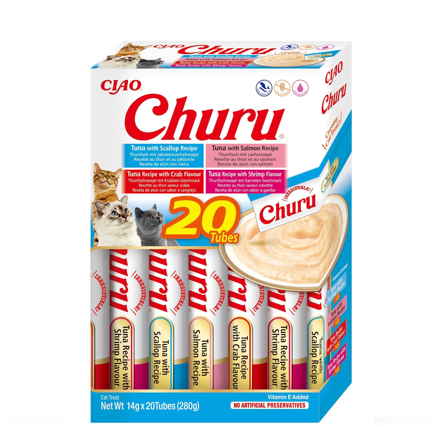 CHURU TUNA SEAFOOD VARIETY TUBES 20/CT