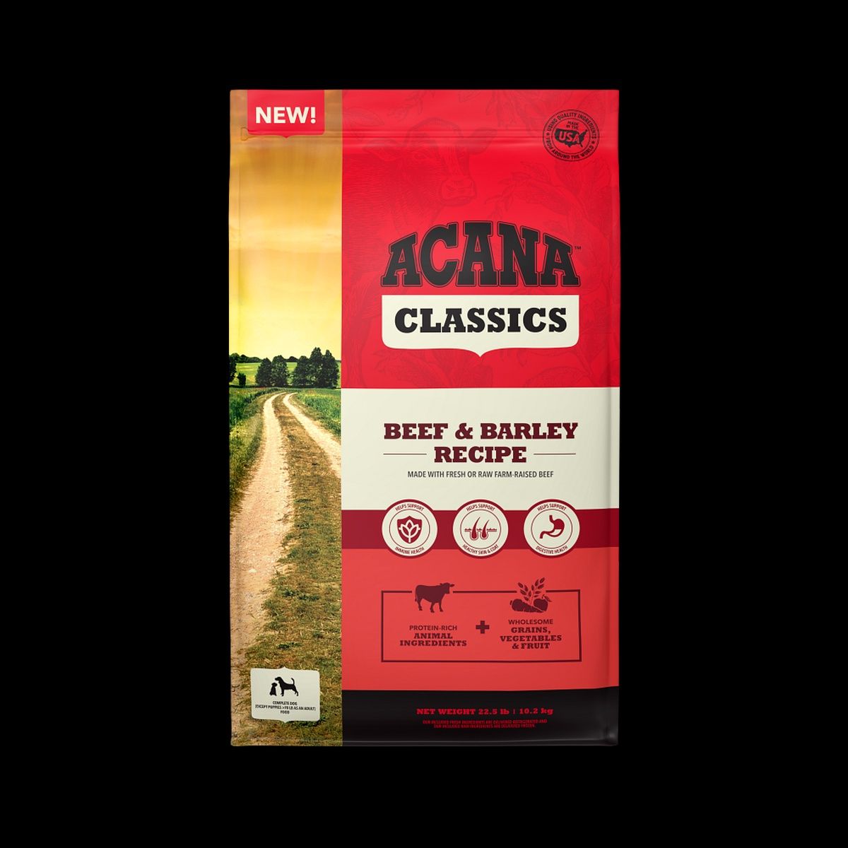 ACANA DOG CLASSICS BEEF &amp; BARLEY 22.5#