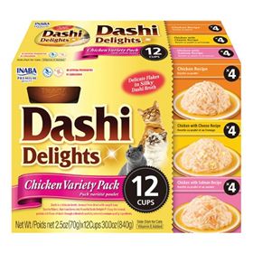 Inaba Dashi Delights Chicken Variety Pack Cat Treats 12 /30 oz