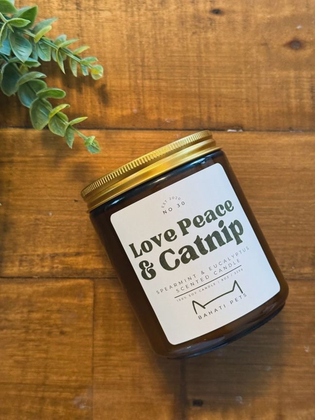 Love, Peace &amp; Catnip 8oz Candle