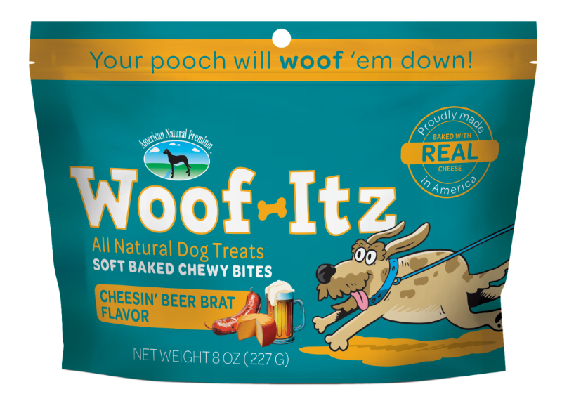 8OZ ANP WOOF ITZ CHEESIN' BEER BRAT CS/6