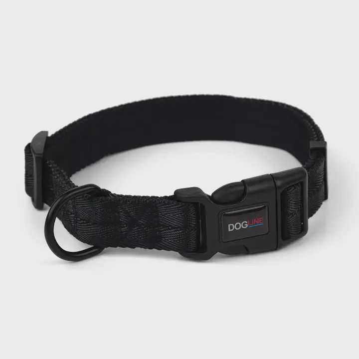 Nylon Flat Collar  Black, 16-24"