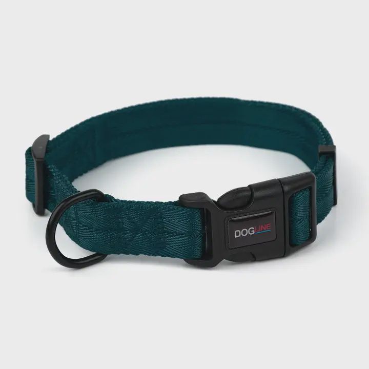 Nylon Flat Collar  Dark Teal, 16-24"