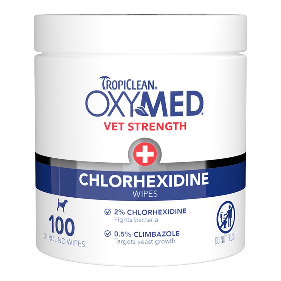 Tropiclean OxyMed Chlorhexidine Wipes 100 Ct