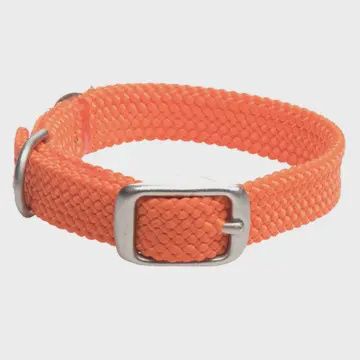 Double Braid Jr Collars - 9/16" Width W/Brass Hardware Orange