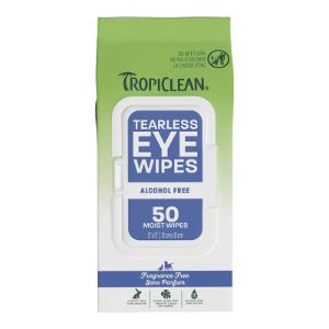 TROPICLEAN DOG TEARLESS EYE WIPES 50 CT