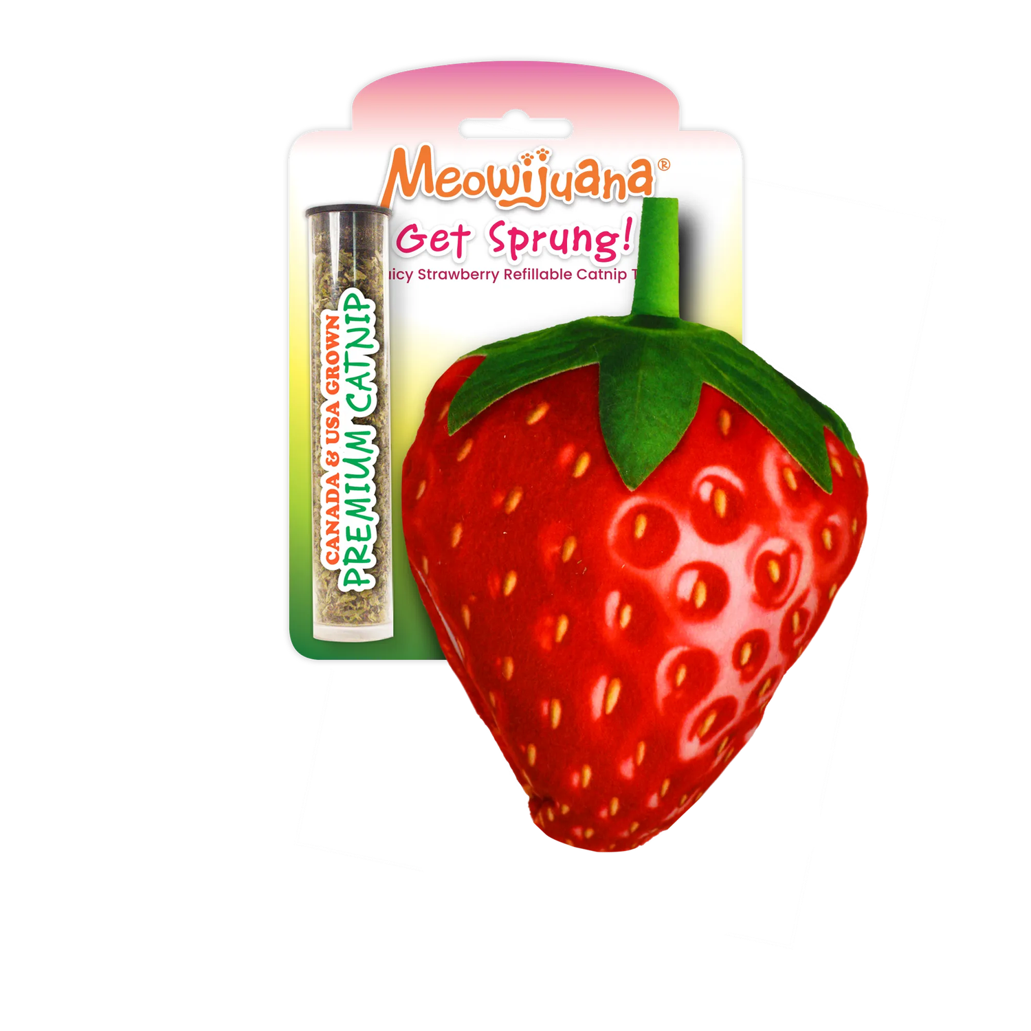 SmarterPaw | Meowijuana &amp; Doggijuana - Meowijuana® Get Sprung Strawberry Refillable Cat Toy