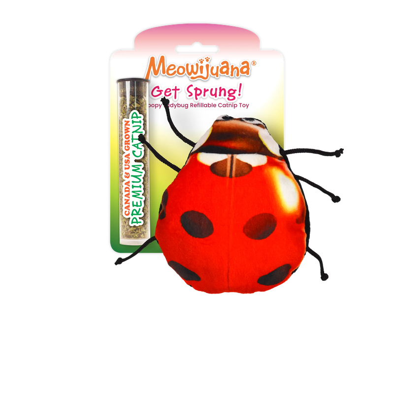 SmarterPaw | Meowijuana &amp; Doggijuana - Meowijuana® Get Sprung Lady Bug Refillable Cat Toy