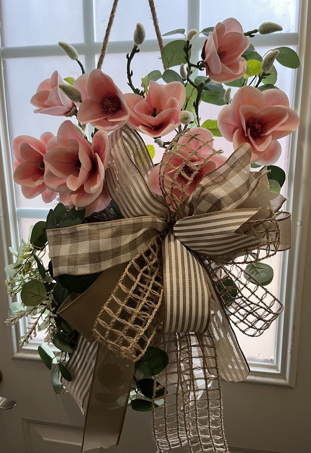 Peach Magnolia Hanging Basket