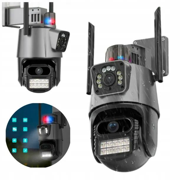 Doppia telecamera esterna intelligente IP WIFI 1080p Full HD 3MP Zoom 4x Rilevamento