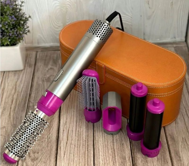 Spazzola Asciugacapelli 5 In 1 Con Accessori Intercambiabili + Cofanetto