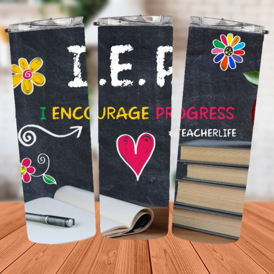 IEP: I Encourage Progress 20oz. Skinny Tumbler