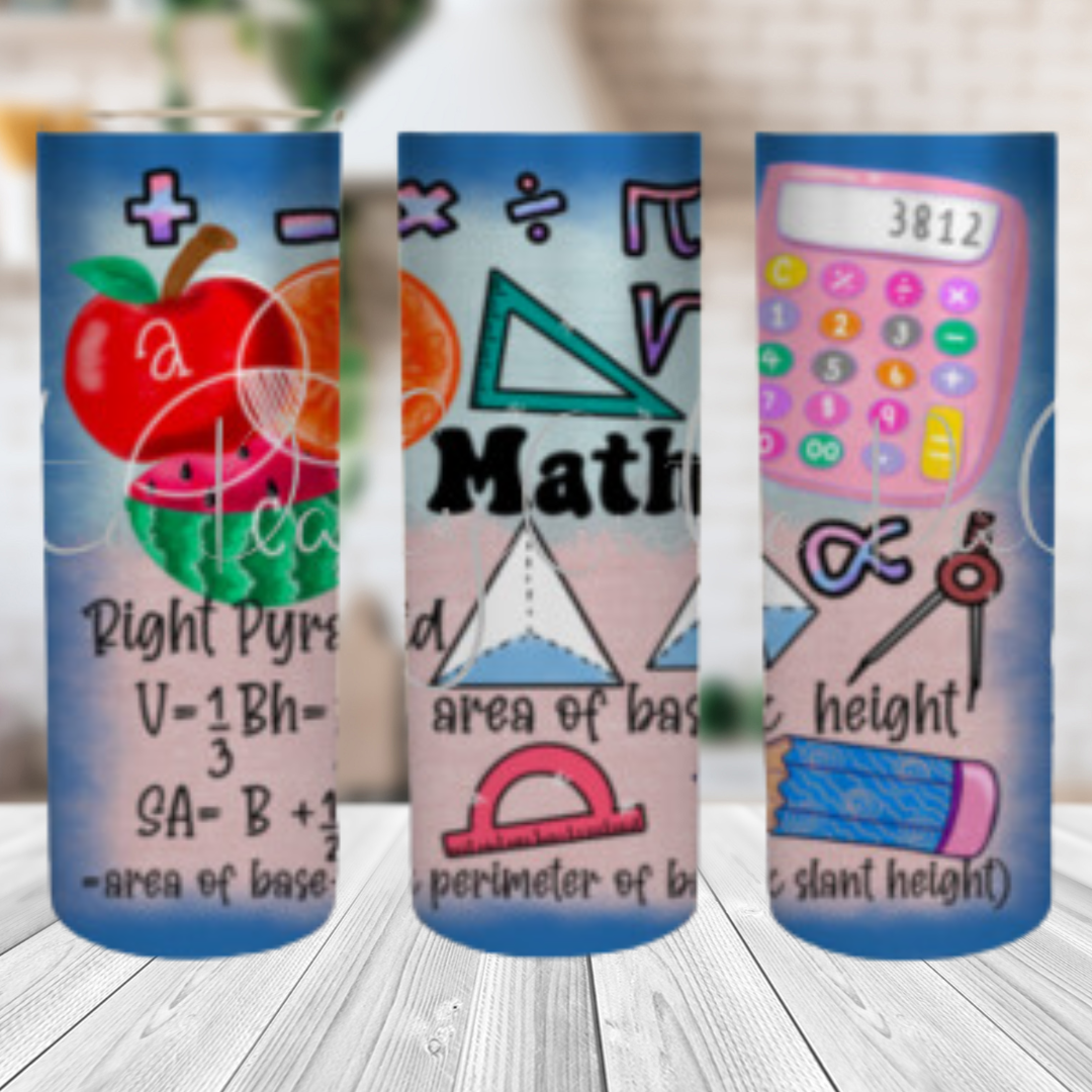Math Teacher 20oz. Skinny Tumbler
