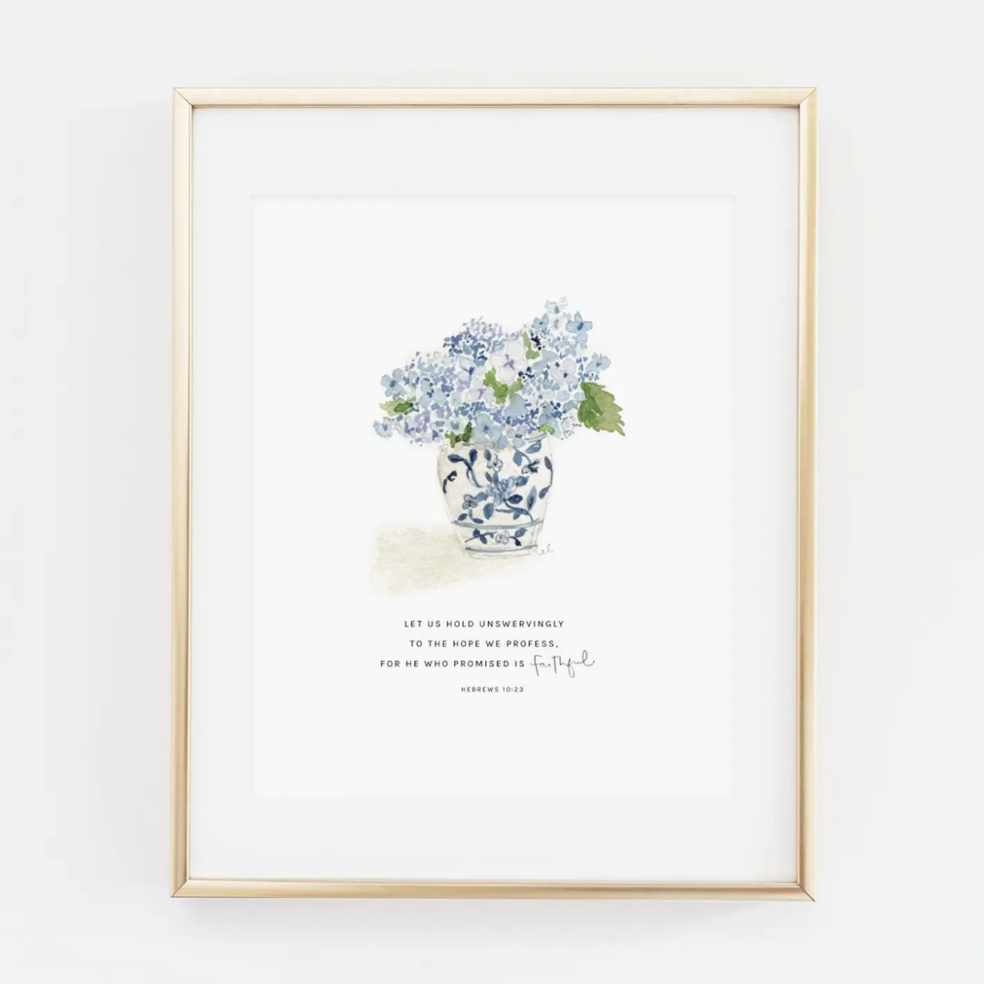 Hebrews 10:23 Hydrangea Bouquet Scripture Print