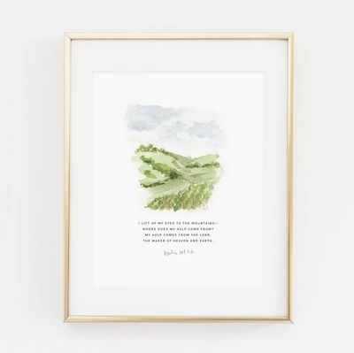 Psalm 121:1-2 Vineyard Scripture Print