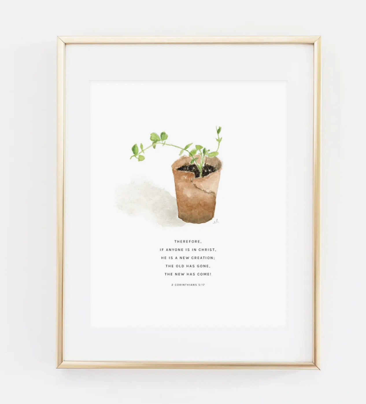 2 Corinthians 5:17 Sweet Pea Scripture Print