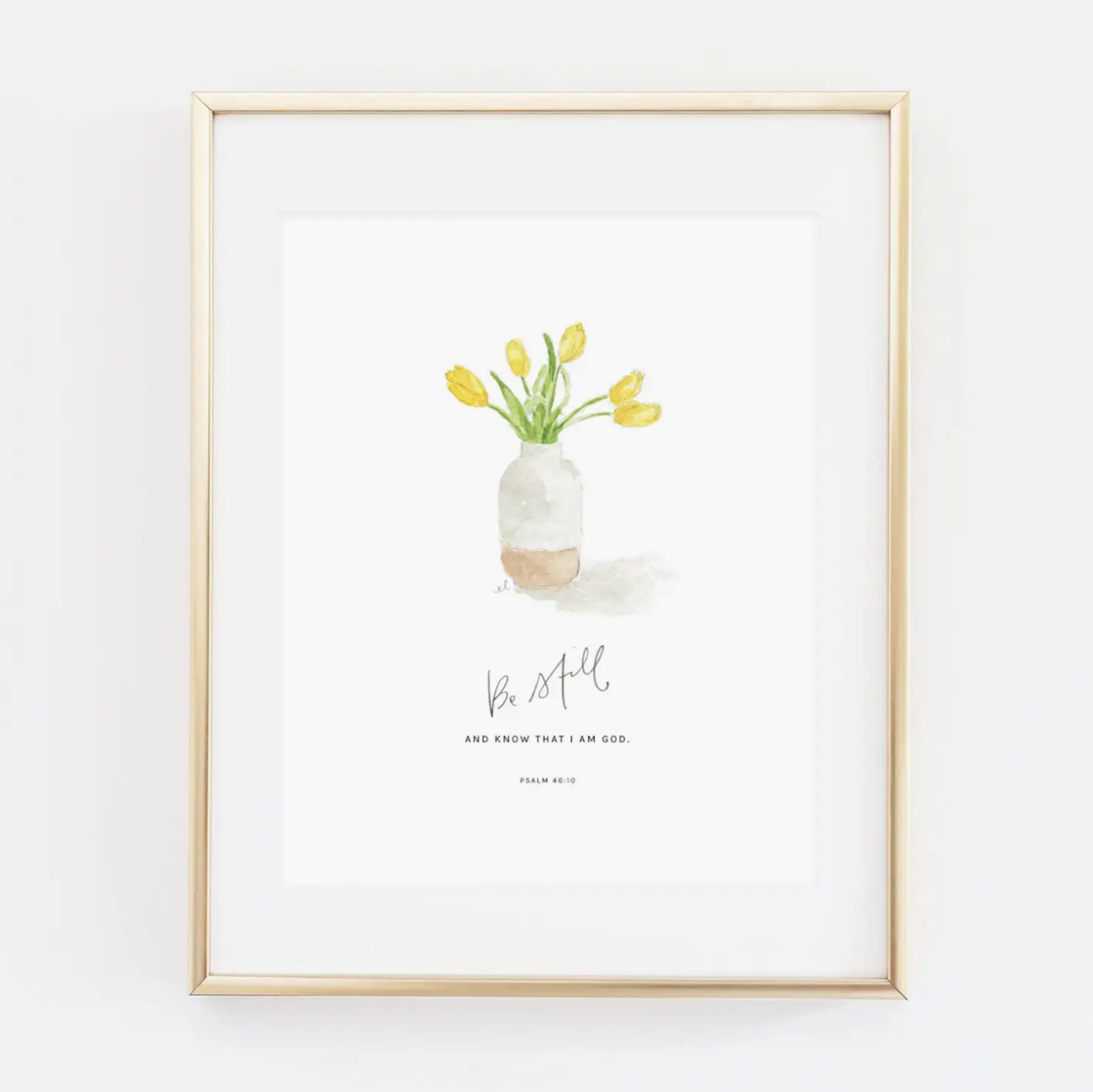 Psalm 46:10 Tulips Scripture Print