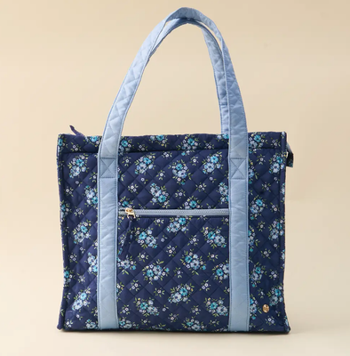 Quilted Tote Navy Endless Daydream