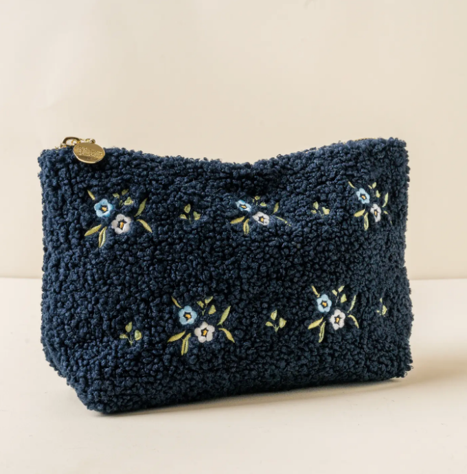 Teddy Pouch-Dainty Floral Navy