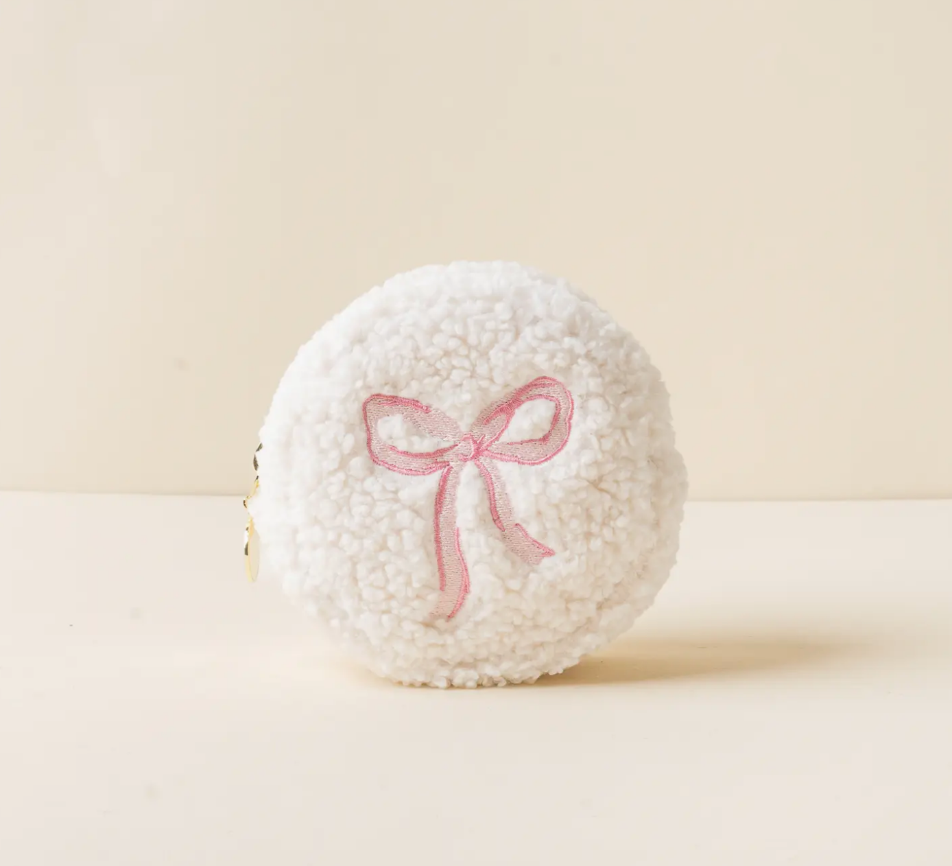 Teddy Pouch-Circle Bow Pink