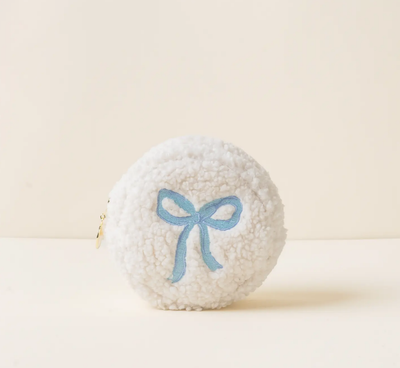 Teddy Pouch-Circle Bow Blue