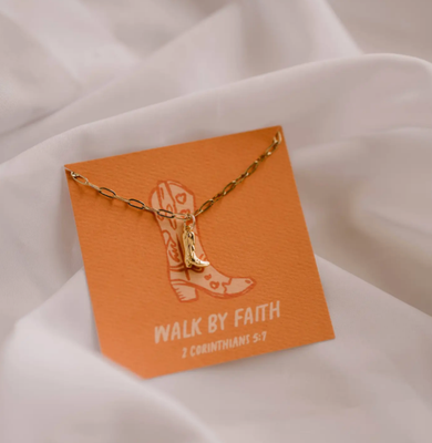 Walk By Faith Charm Necklace I Christian Jewelry