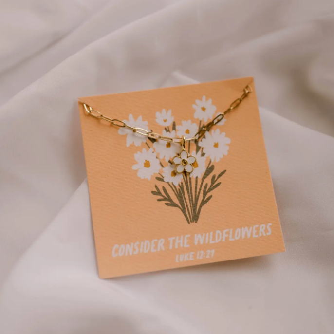 Consider The Wildflowers Charm Necklace I Christian Jewelry