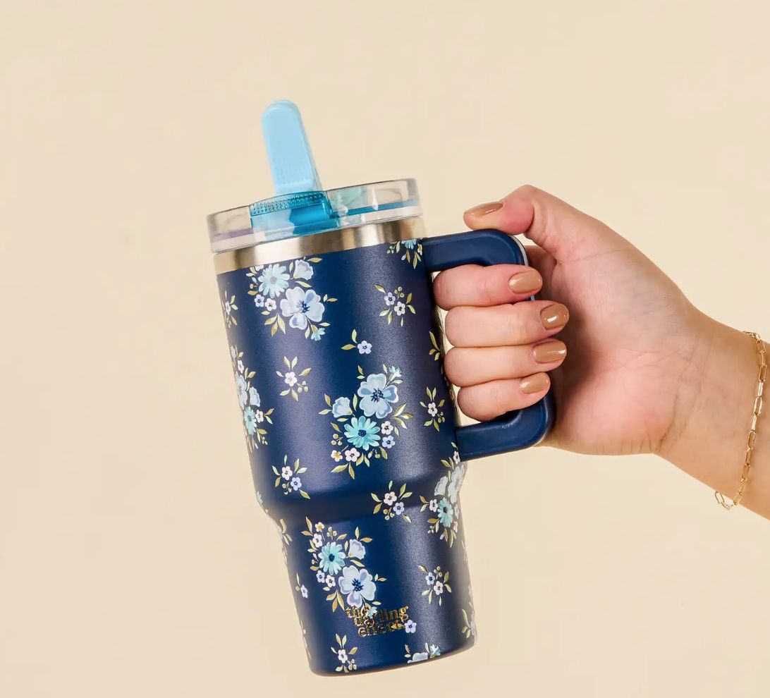 20 oz Lifestyle Flip Straw Tumbler-Endless Daydream Navy