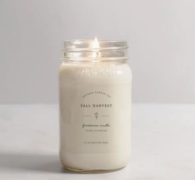 Fall Harvest - Soy Wax Mason Jar Candle - 16 oz