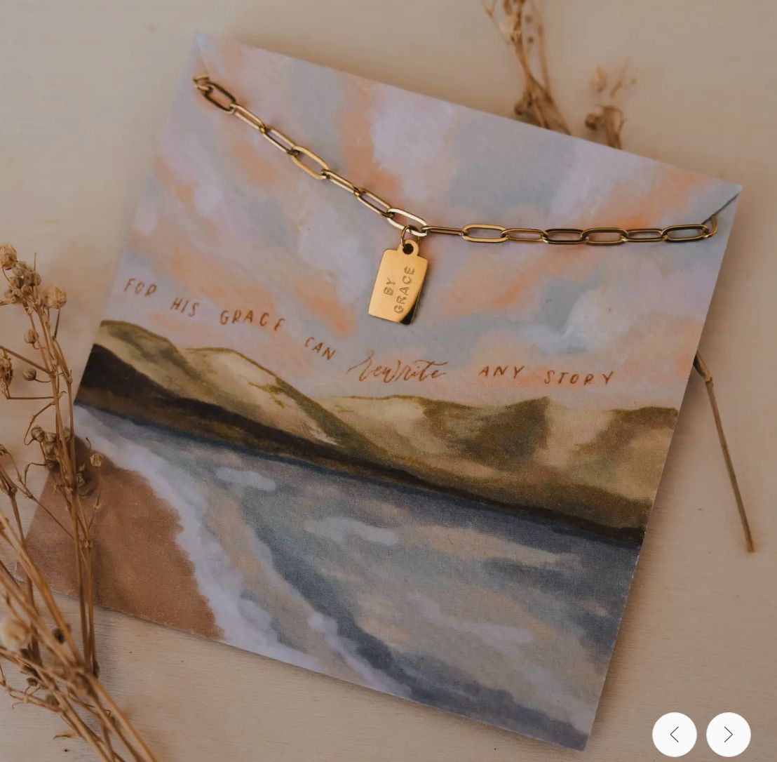 By Grace Mini Tag Necklace | Christian Jewelry