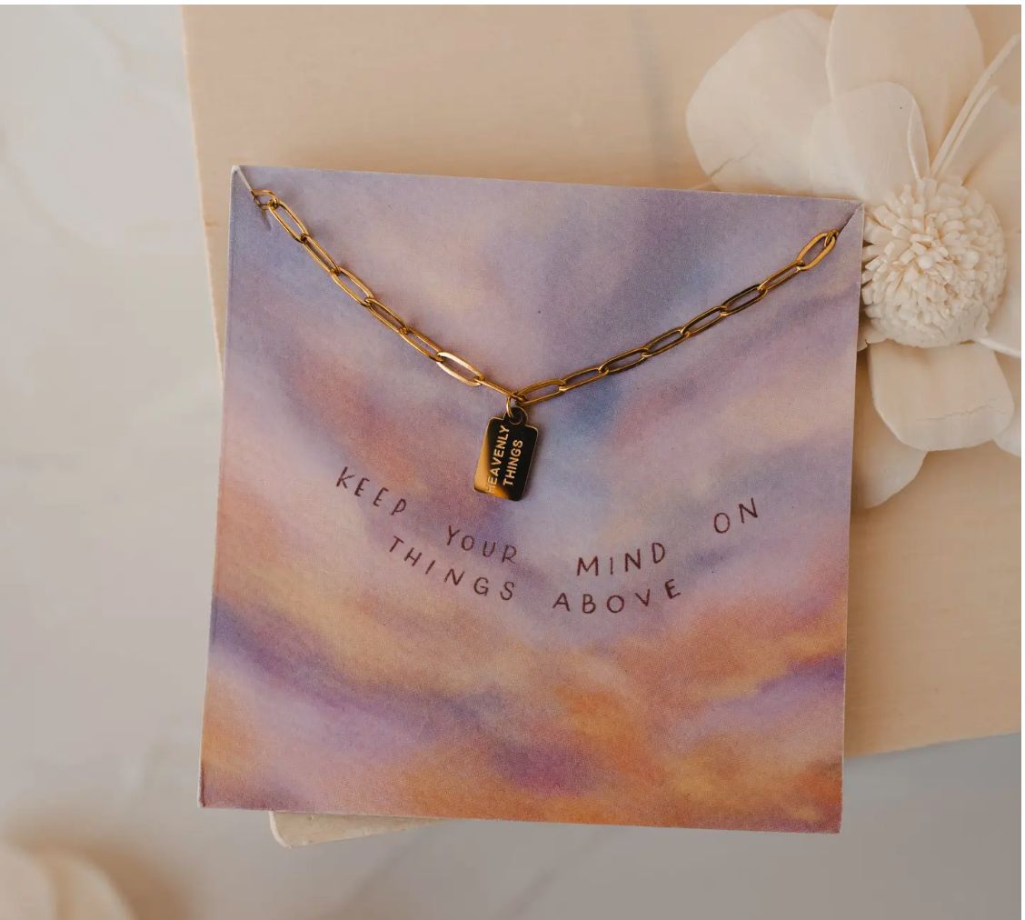 Heavenly Things Mini Tag Necklace | Christian Jewelry