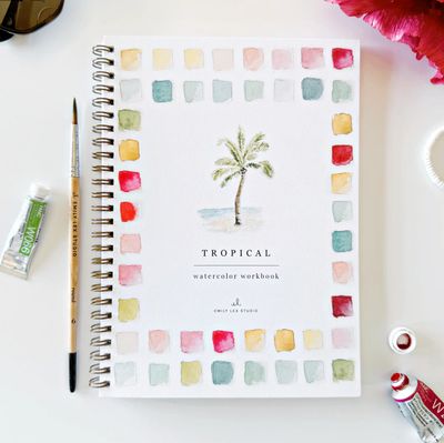 Tropical watercolor workbook