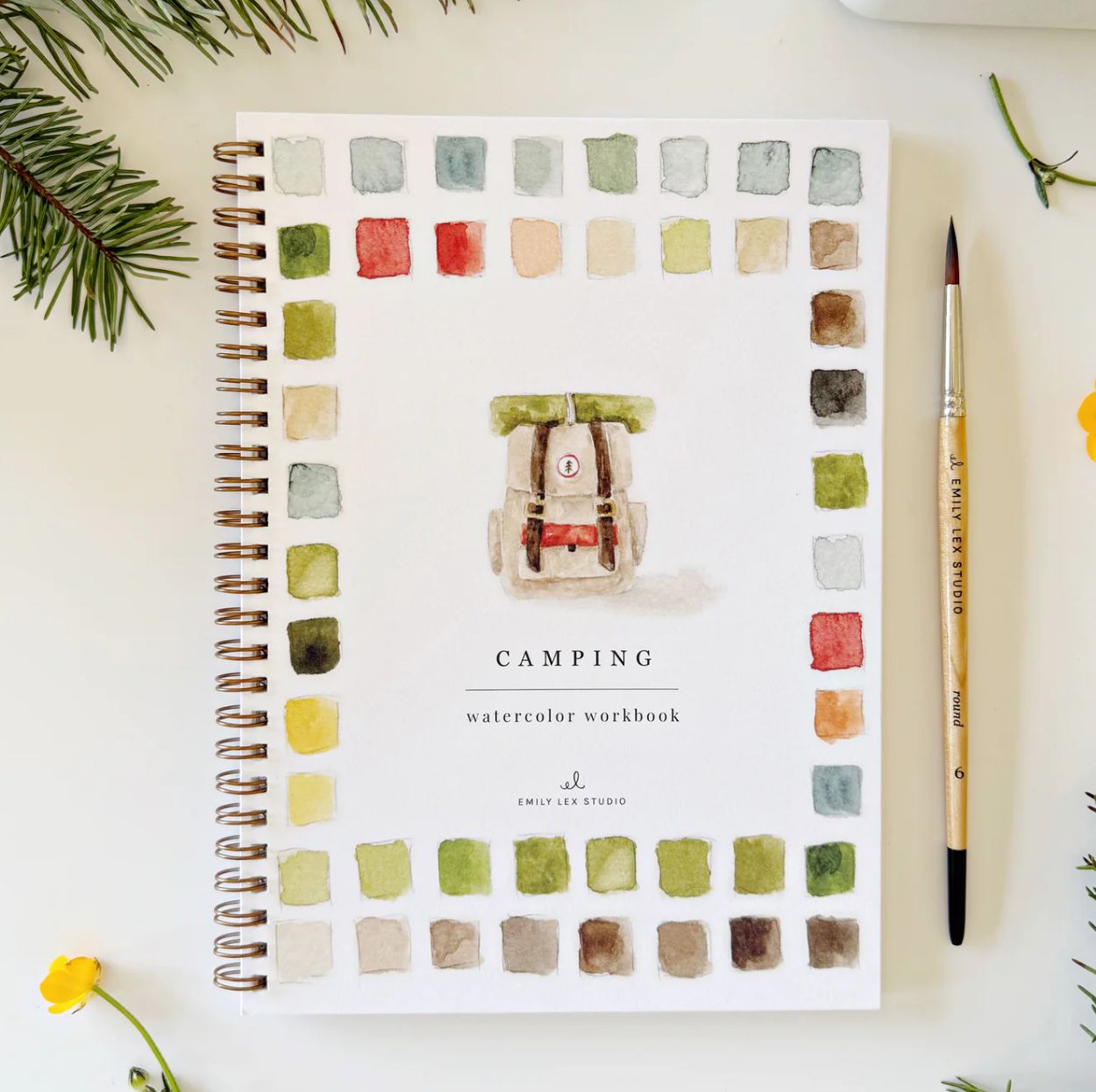 Camping watercolor workbook