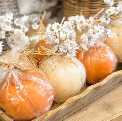 Creative Co-Op Cream Pumpkin Candle