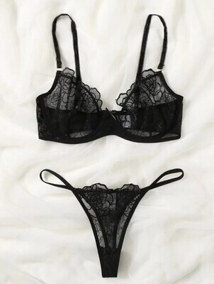 Conjunto Cuarzo Negro Talle S