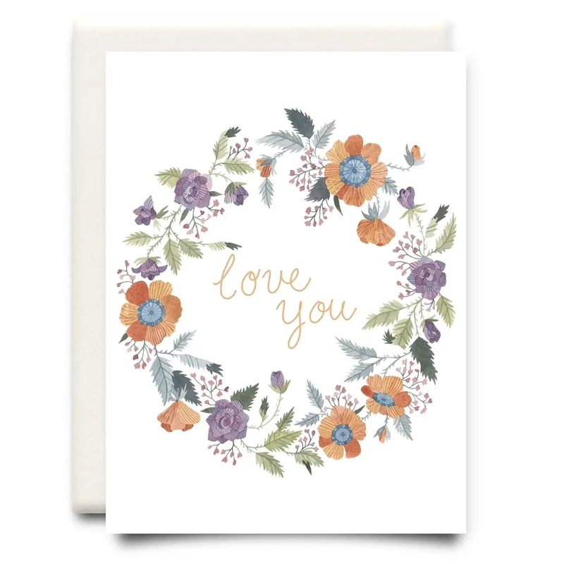 Love You Wreath | Love Greeting Card