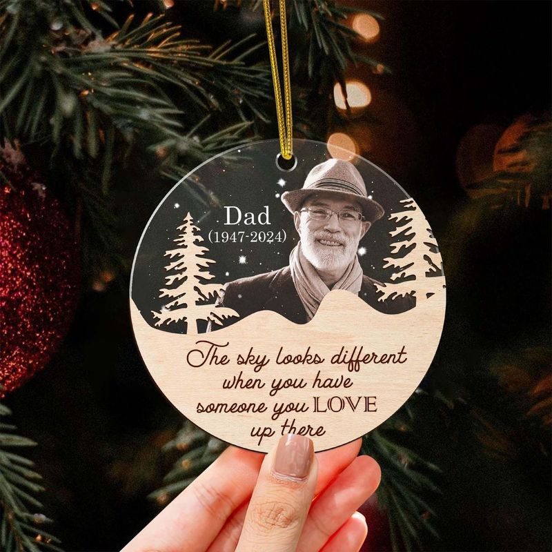 In Loving Memory Photo Engraved Wood Ornaments