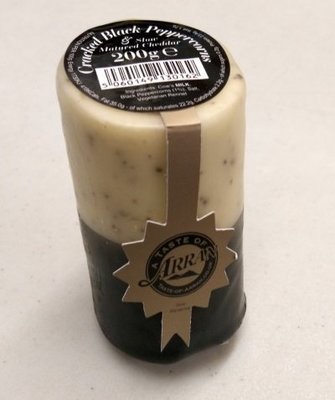 Arran Cheddar Cheese with Cracked Black Peppercorns 200g
