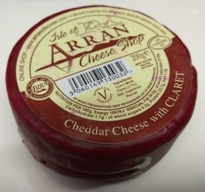Arran Cheddar Cheese with Claret 200g