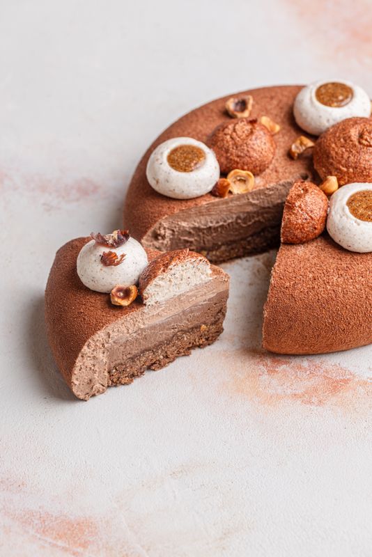 Entremets chocolat-noisette