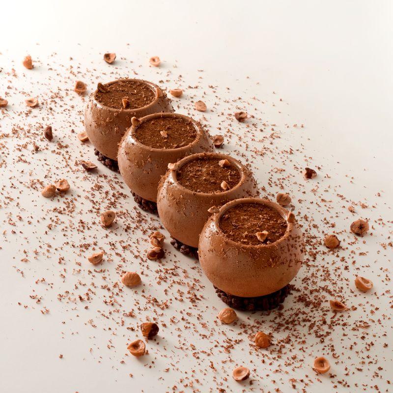 Bûche chocolat-noisette