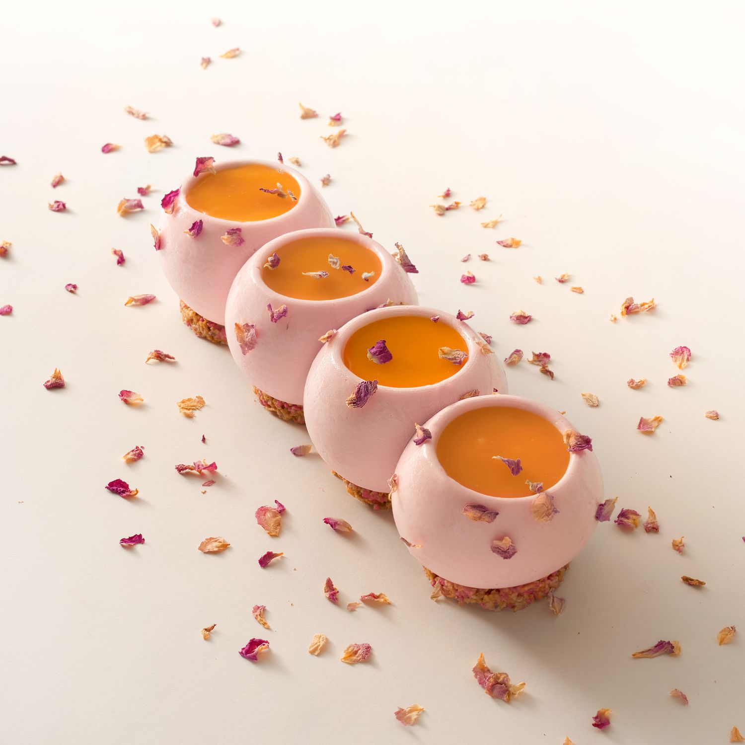 Bûche clémentine-rose