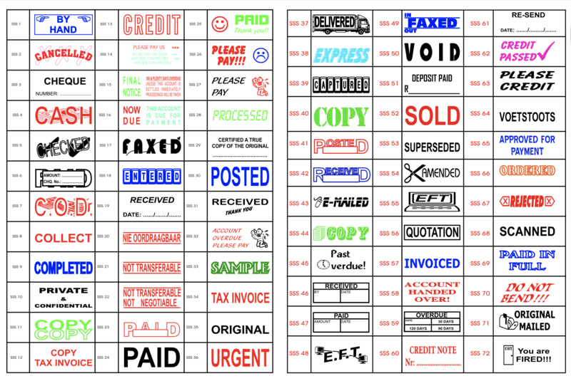 Stock Stamps - Pre-Manufactured