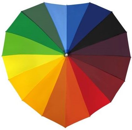 Falcone® - Hartvormige regenboog paraplu